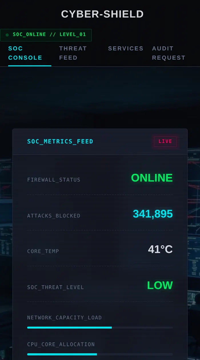 Cyber-Shield — mobile view