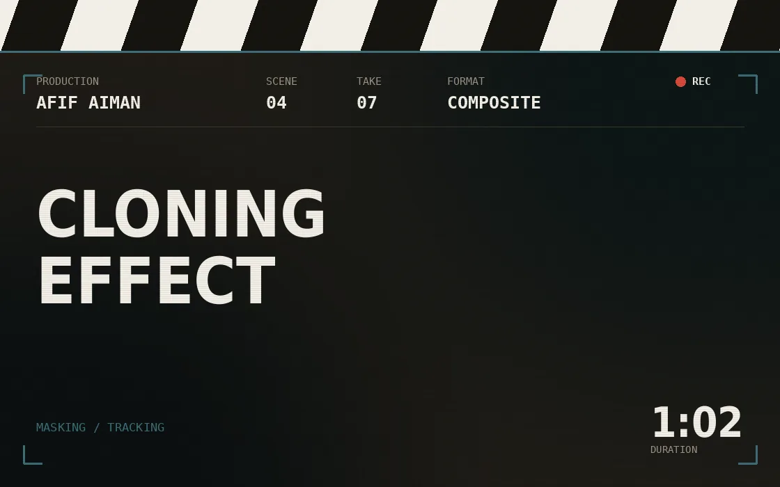 Cloning effect — title slate
