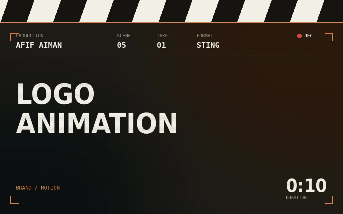 Logo animation — title slate