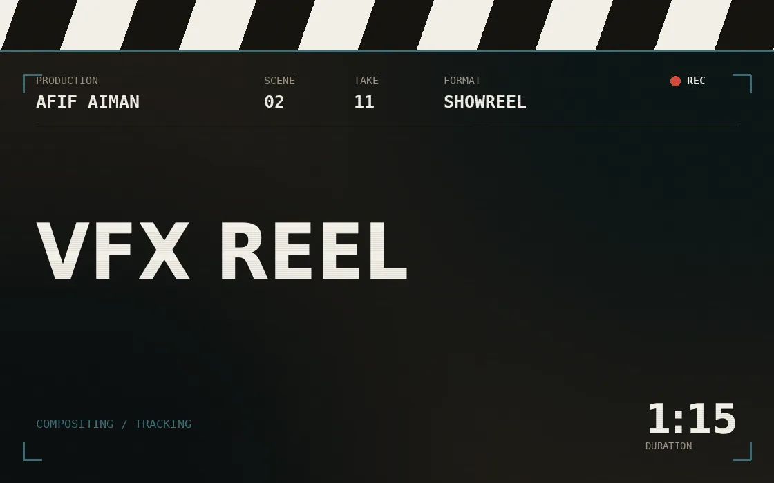 VFX reel — title slate